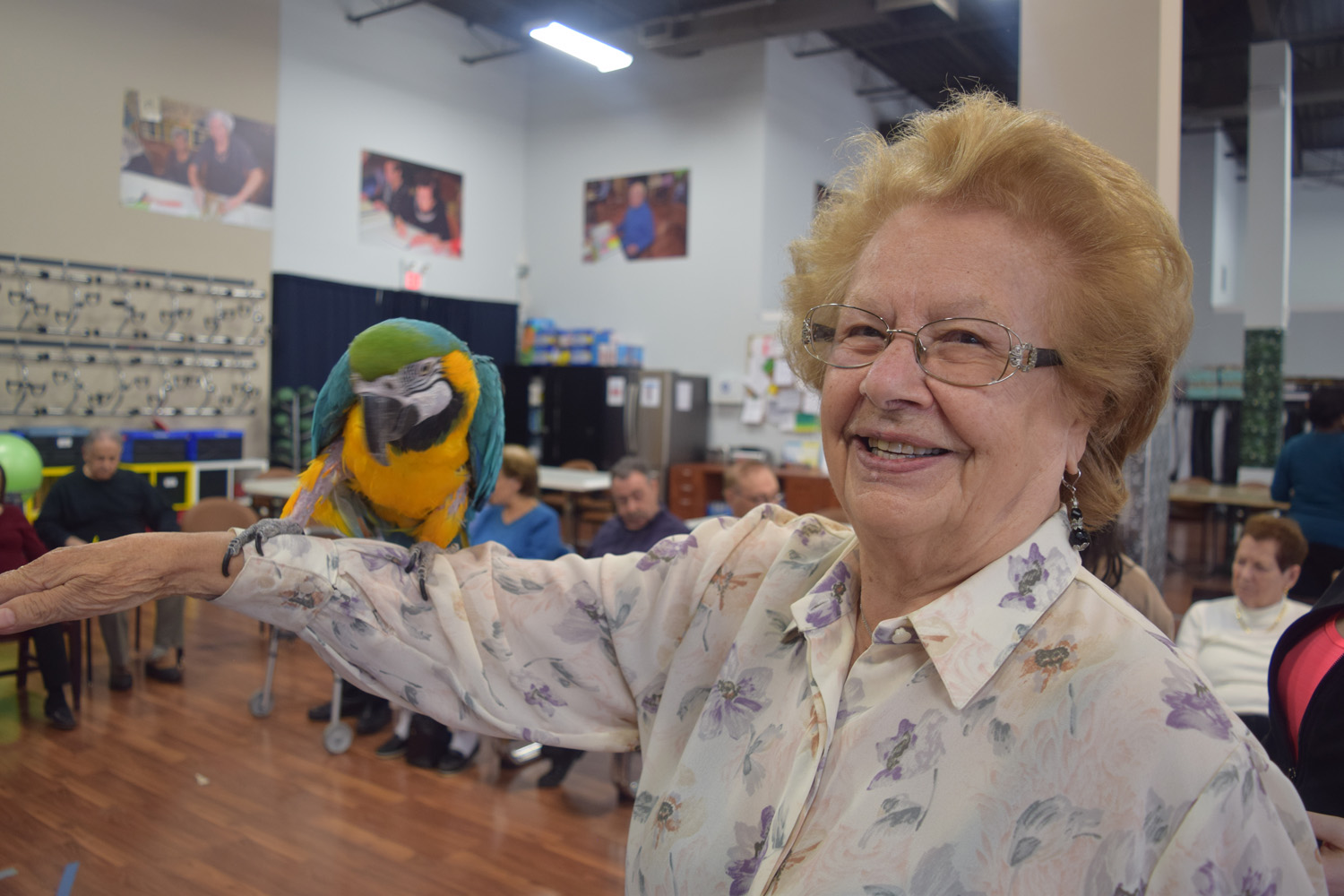 Pet therapy at the CBAO Seniors Day Program.